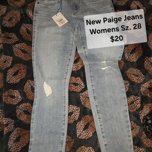 PAIGE Blue Skinny Jeans Distressed Style